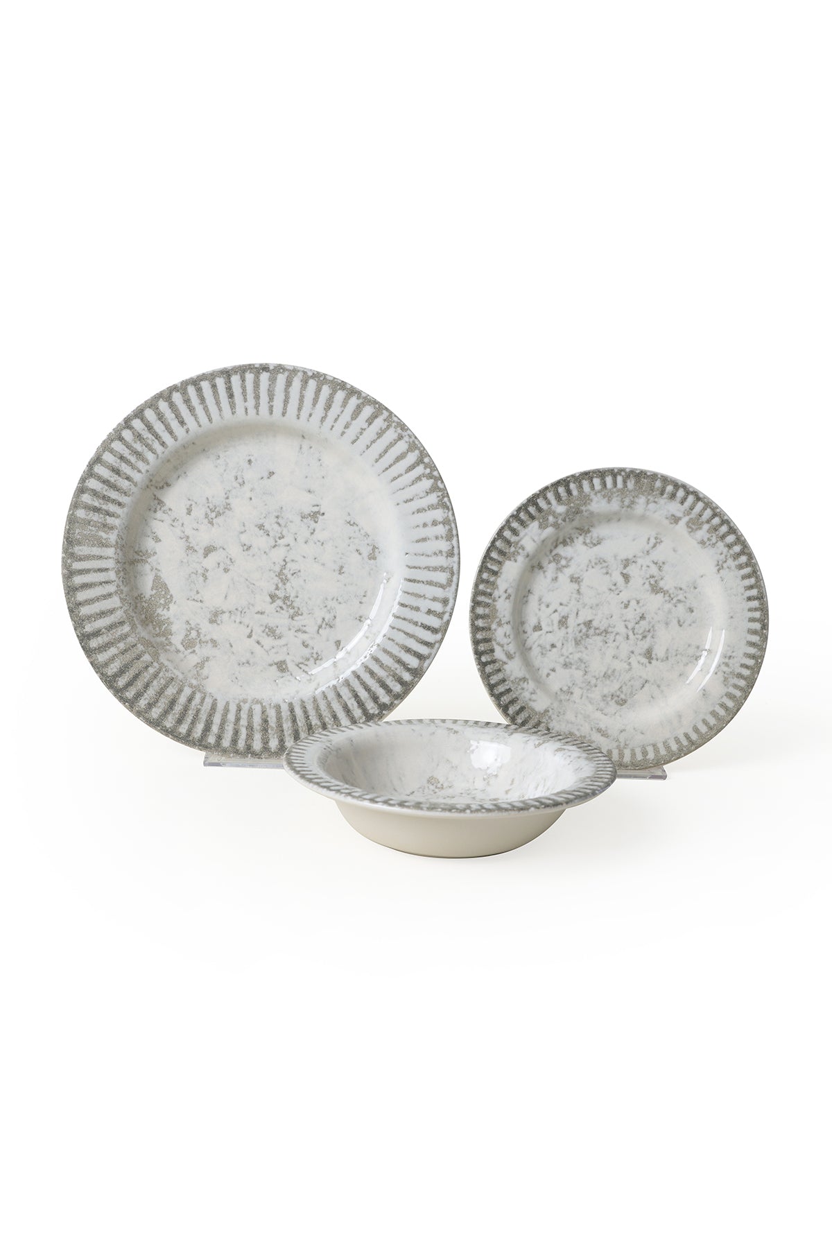 Deep Moon Brown 6-Piece Dinner Set for 2 People