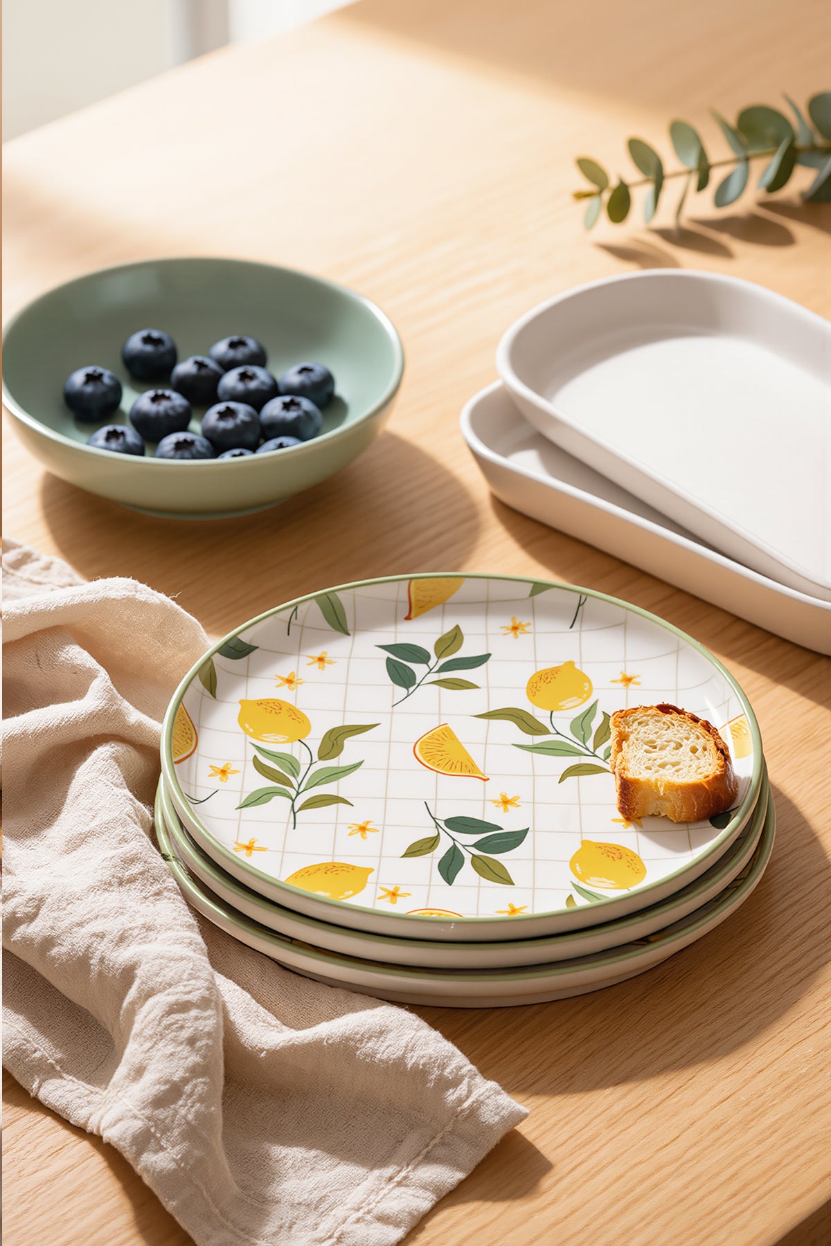 Lemon Breakfast Set, 12 Pieces, for 4 People