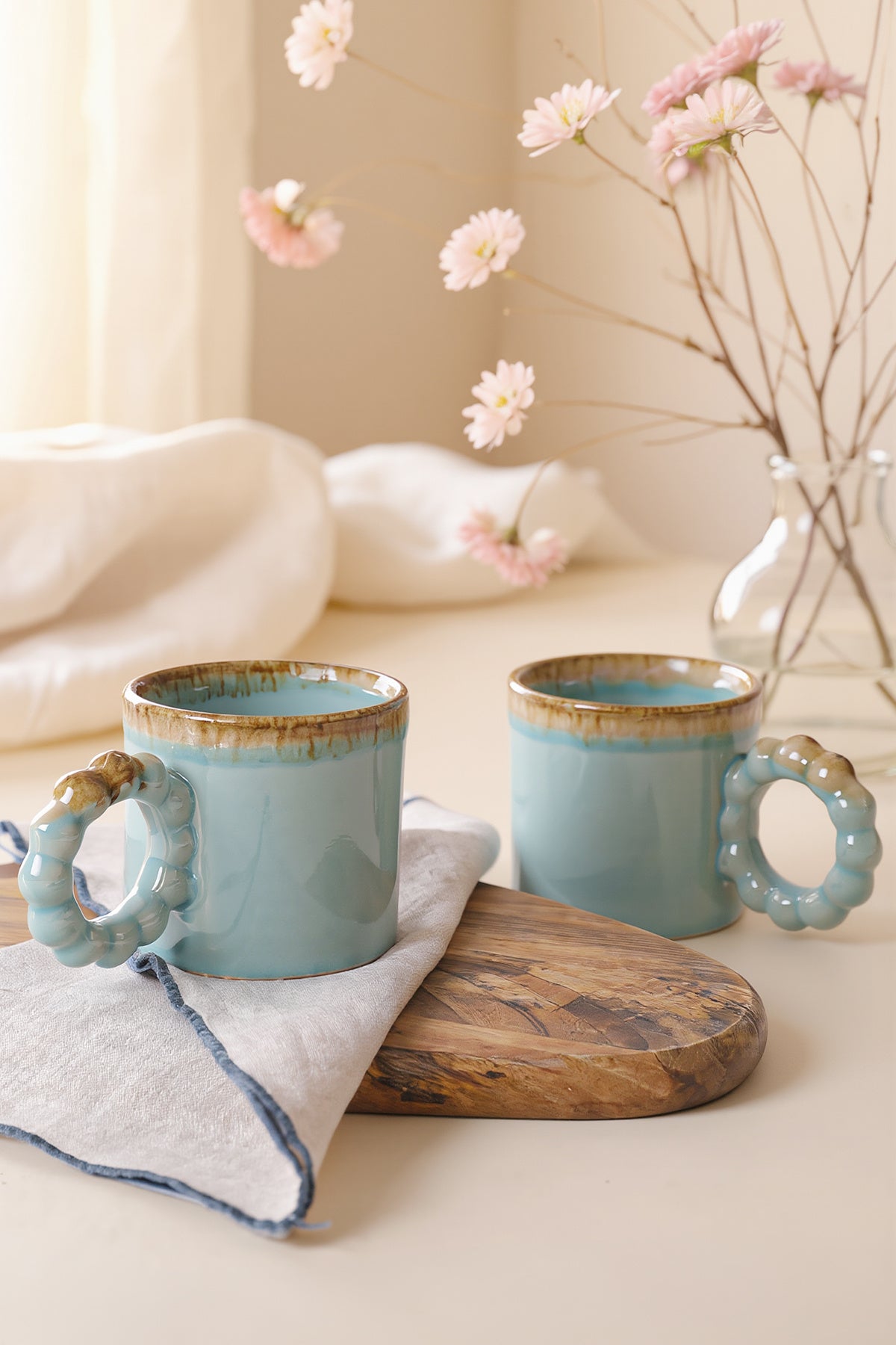 Shizen Turquoise Pearl Mug 8 cm 2 Pieces