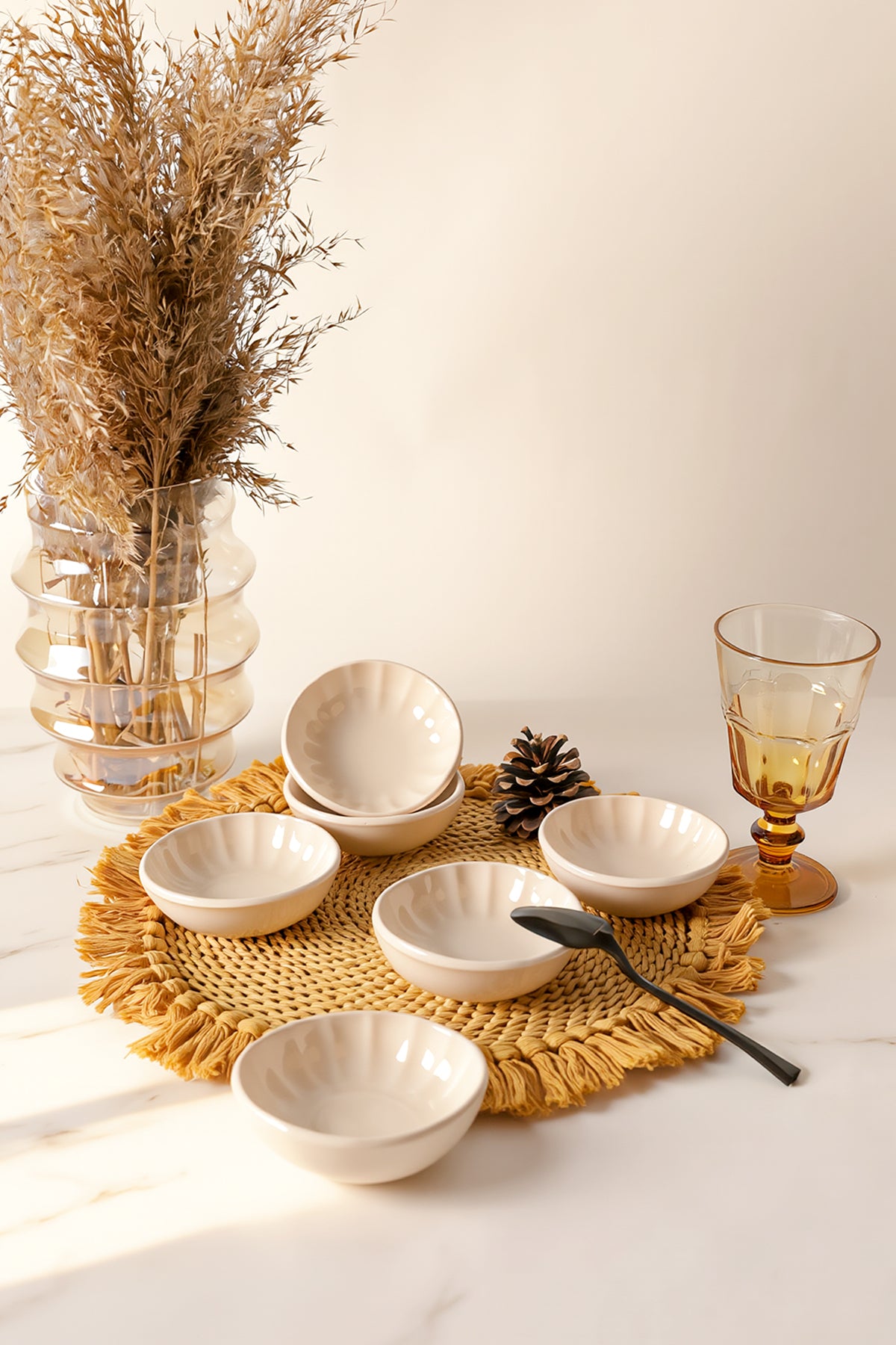 Cream Sirius Snack Bowl 10 cm 6 Pieces