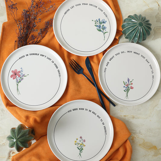 Motto Bloom Nordic Cake Plate 22 Cm 4 Pieces