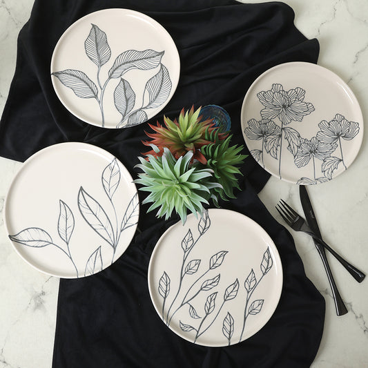 Leaf Traces Nordic Cake Plate 22 Cm 4 Pieces
