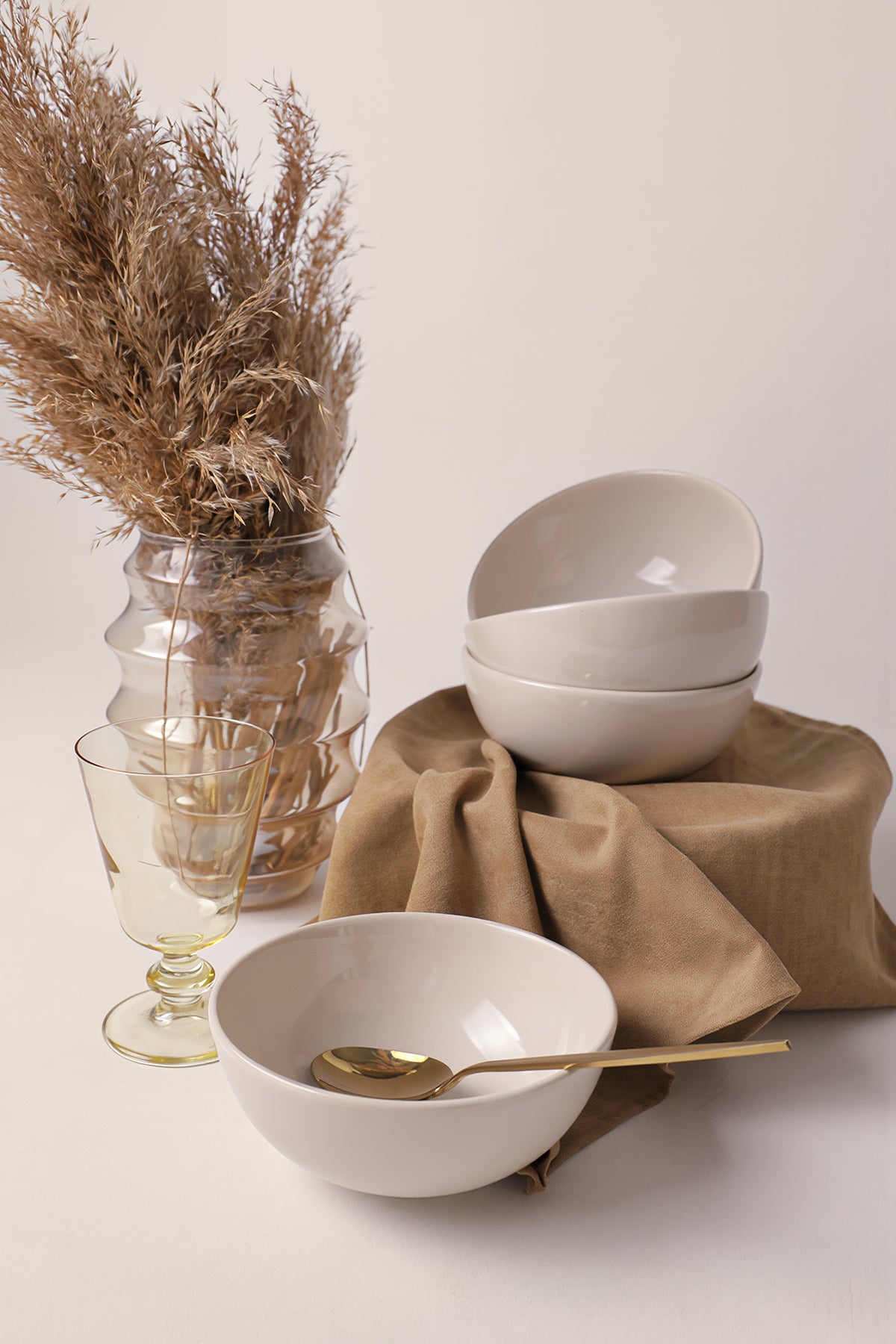 Cream Kera Bowl 14 cm 4 Pieces