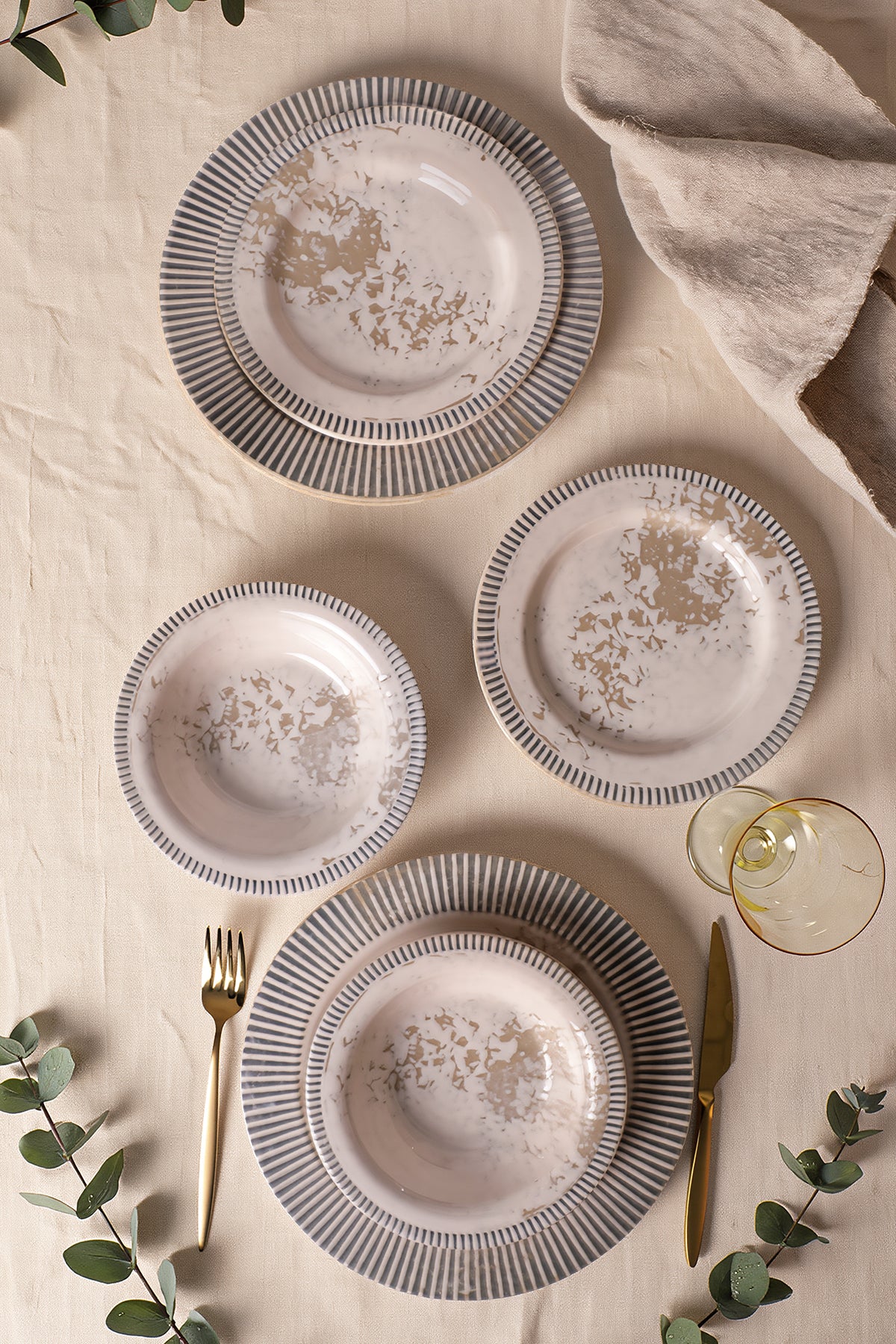 Deep Moon Dinner Set, 6 Pieces, 2 Person