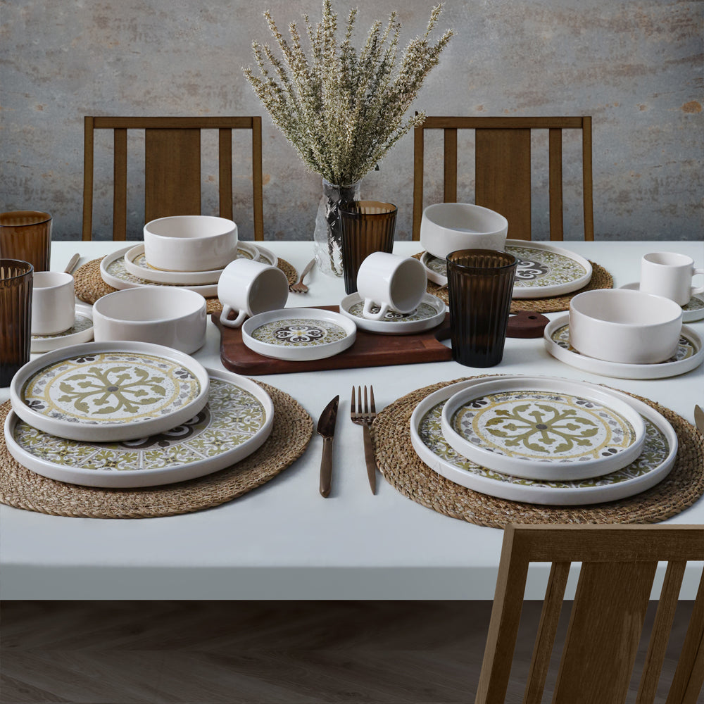 Timeless Brown Stackable Dinner/Breakfast Set 20 Pieces for 4 People