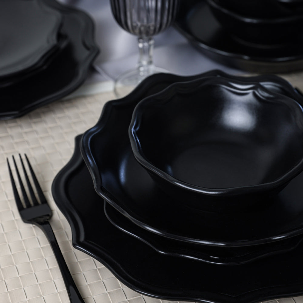 Matte Black Romeo Dinner Set 24 Pieces 6 Person