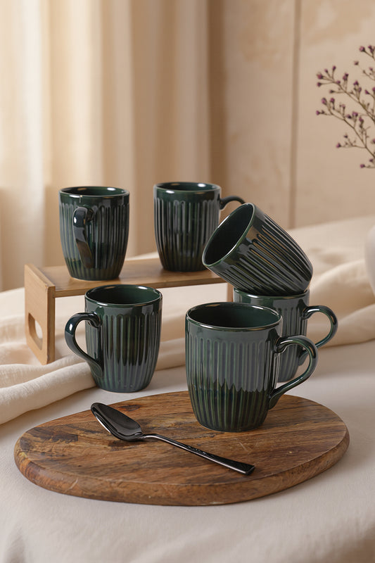 Emerald Cloud Line Relief Mug 9 cm 6 Pieces