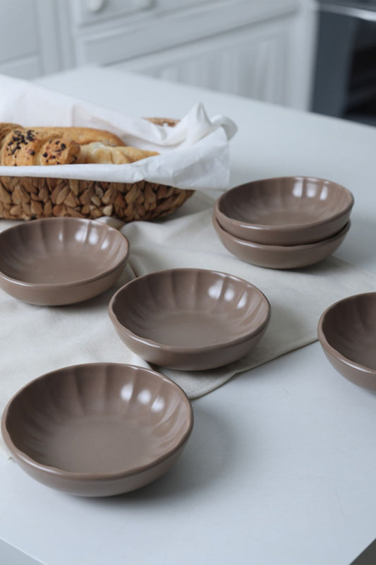 Matte Earth Taupe Sirius Snack Bowl 12 cm 6 Pieces