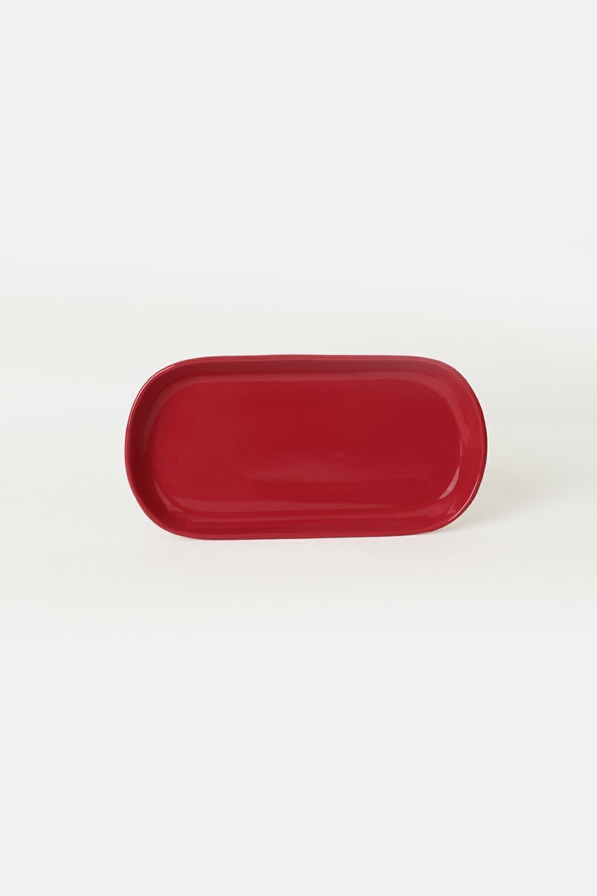 Red Noyan Boat-Shaped Plate, 2 Pieces, 28 cm