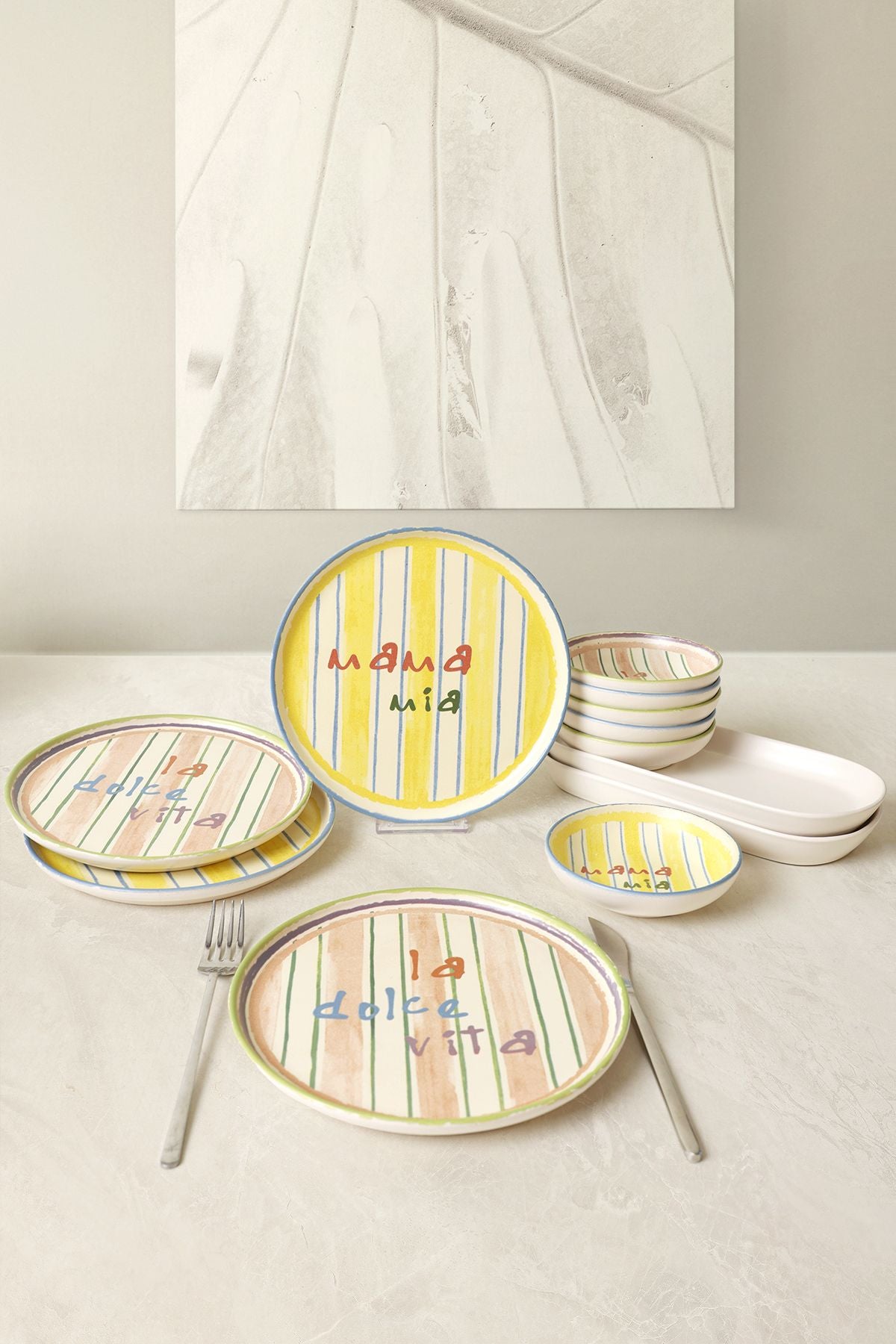 Mama Mia & La Dolce Vita Breakfast Set, 12 Pieces, for 4 People