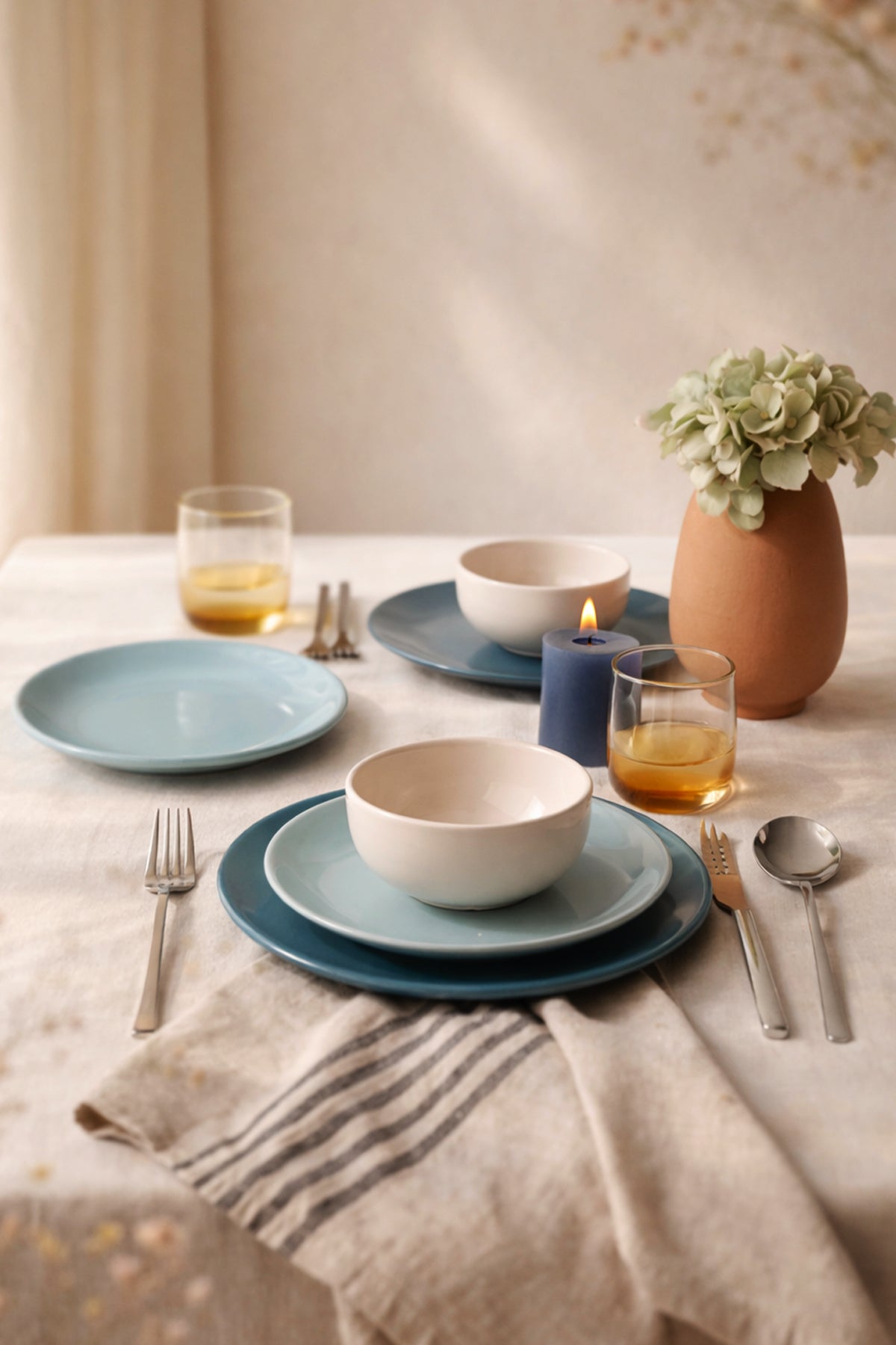 Blue Mix Dinner Set, 6 Pieces, for 2 People