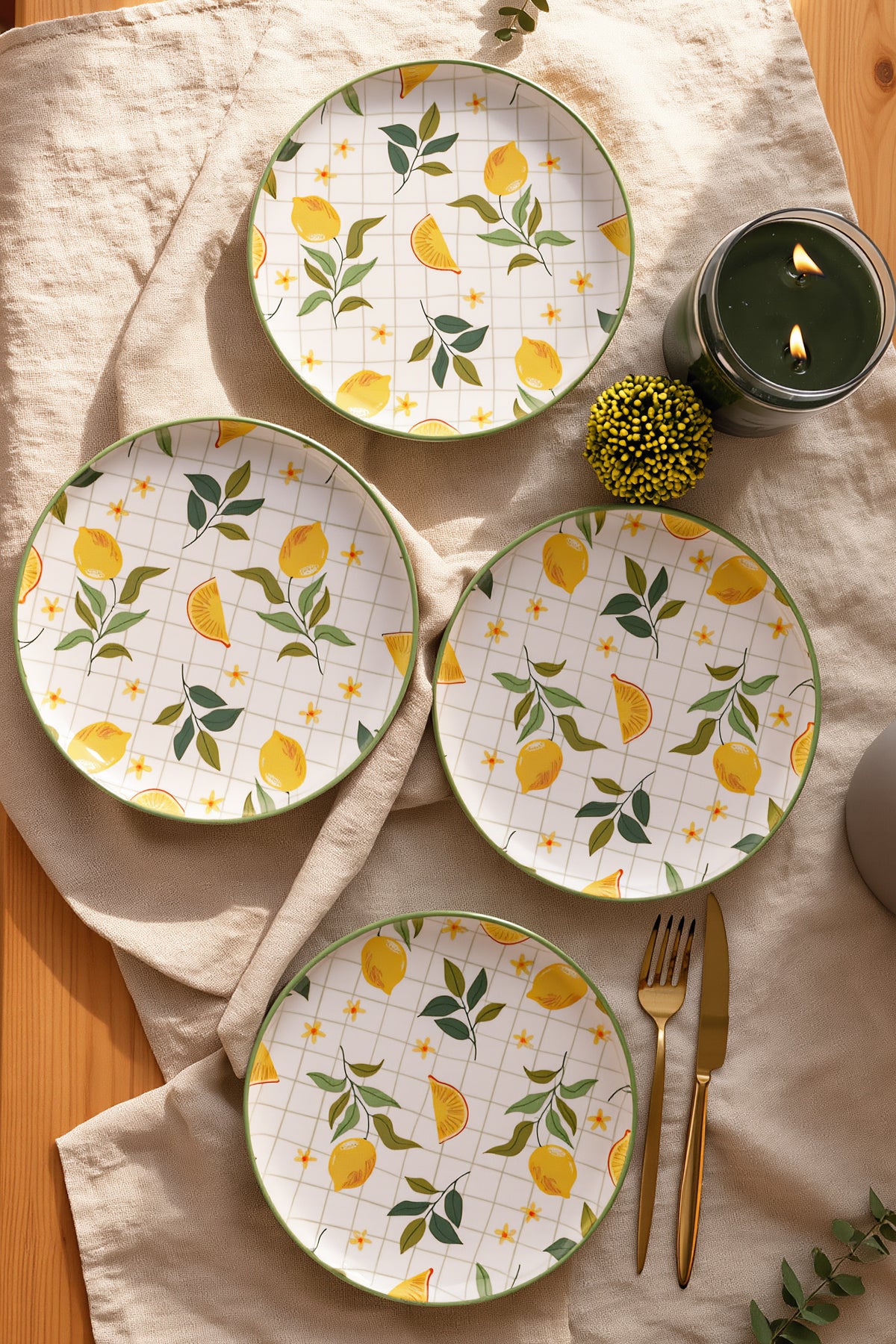 Lemon Nordic Plate 22 cm 4 Pieces