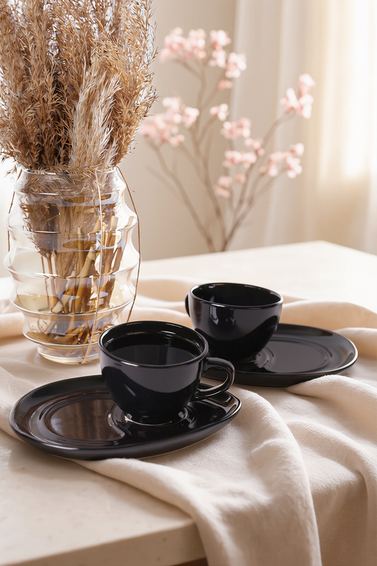 Black Drop Coffee Serving Set, 4 Pieces, 2 Person