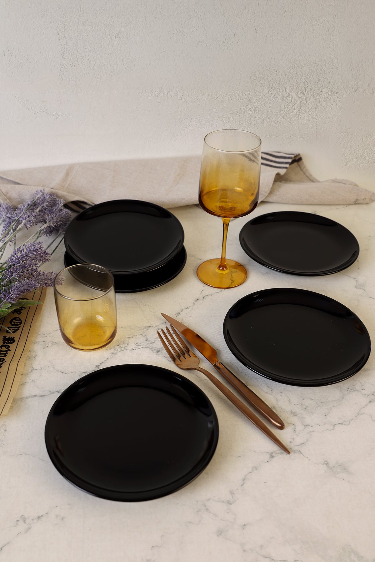 Black Delta Cake Plate 17 cm 6 Pieces