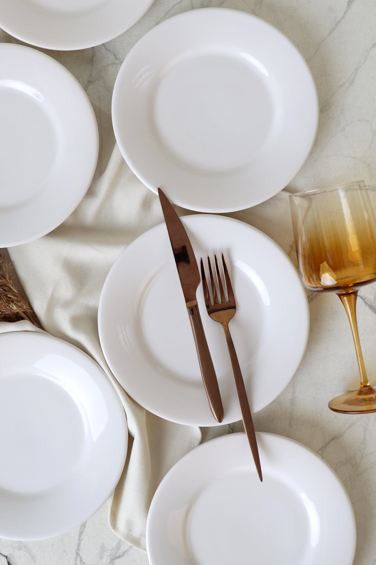 White Linda Pasta Plate 19 cm 6 Pieces