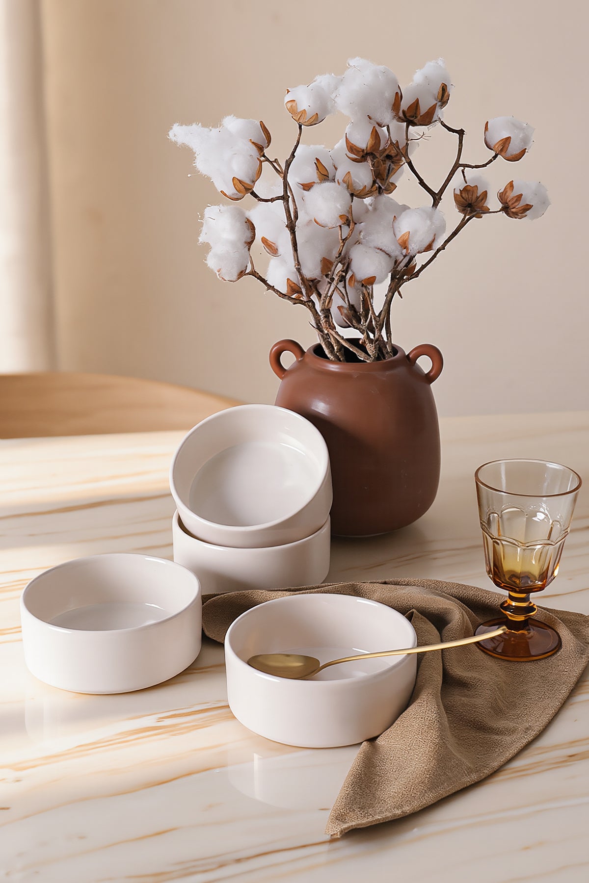 Cream Stackable Bowl 14 Cm 4 Pieces