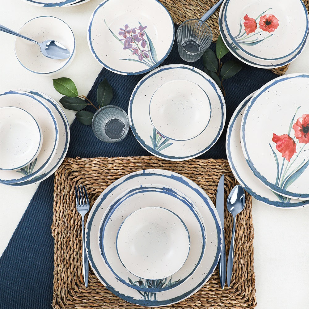 Anatolian Flowers Dinner Set 24 Pieces for 6 People