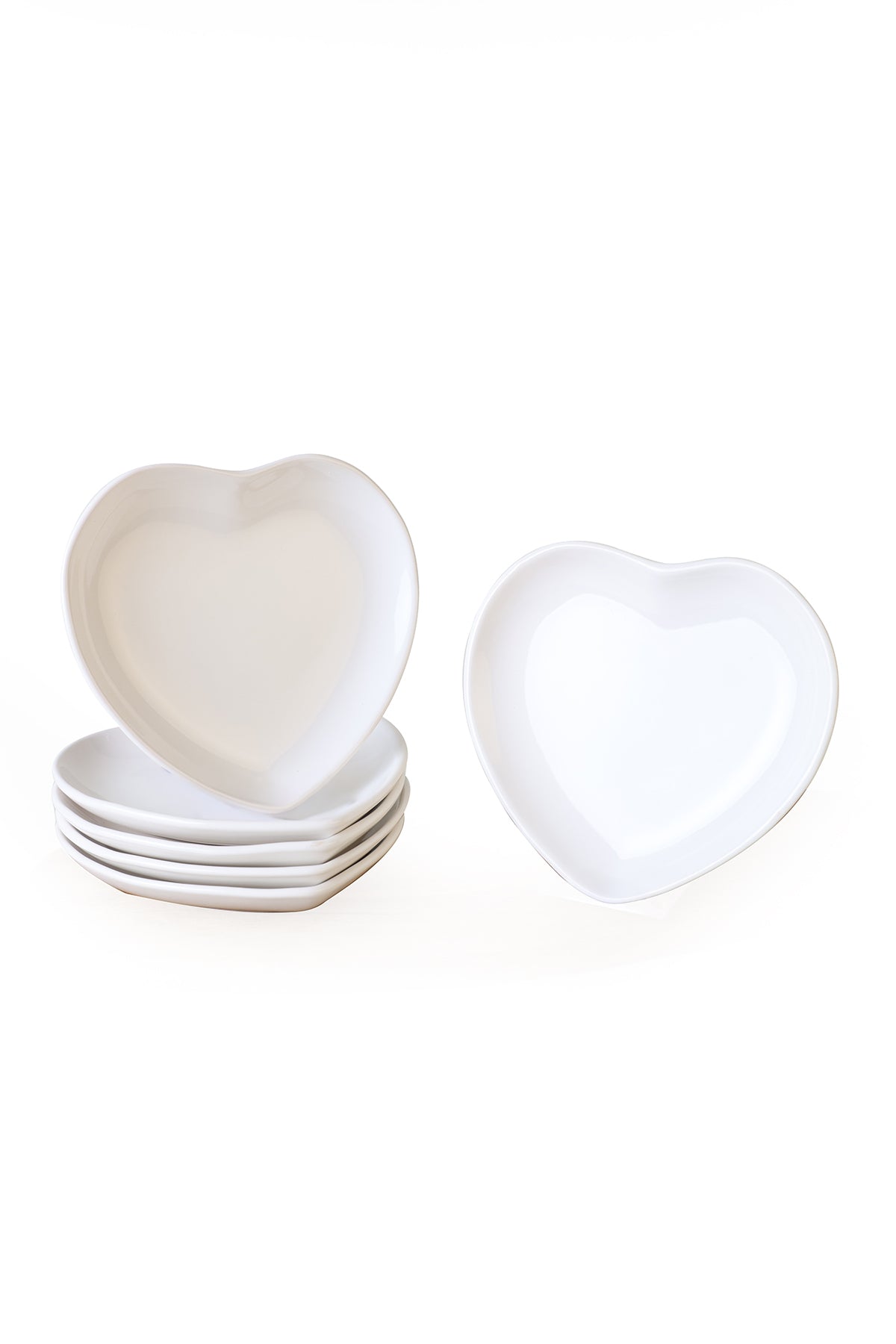 White Heart Cake Plate 20 cm 6 Pieces