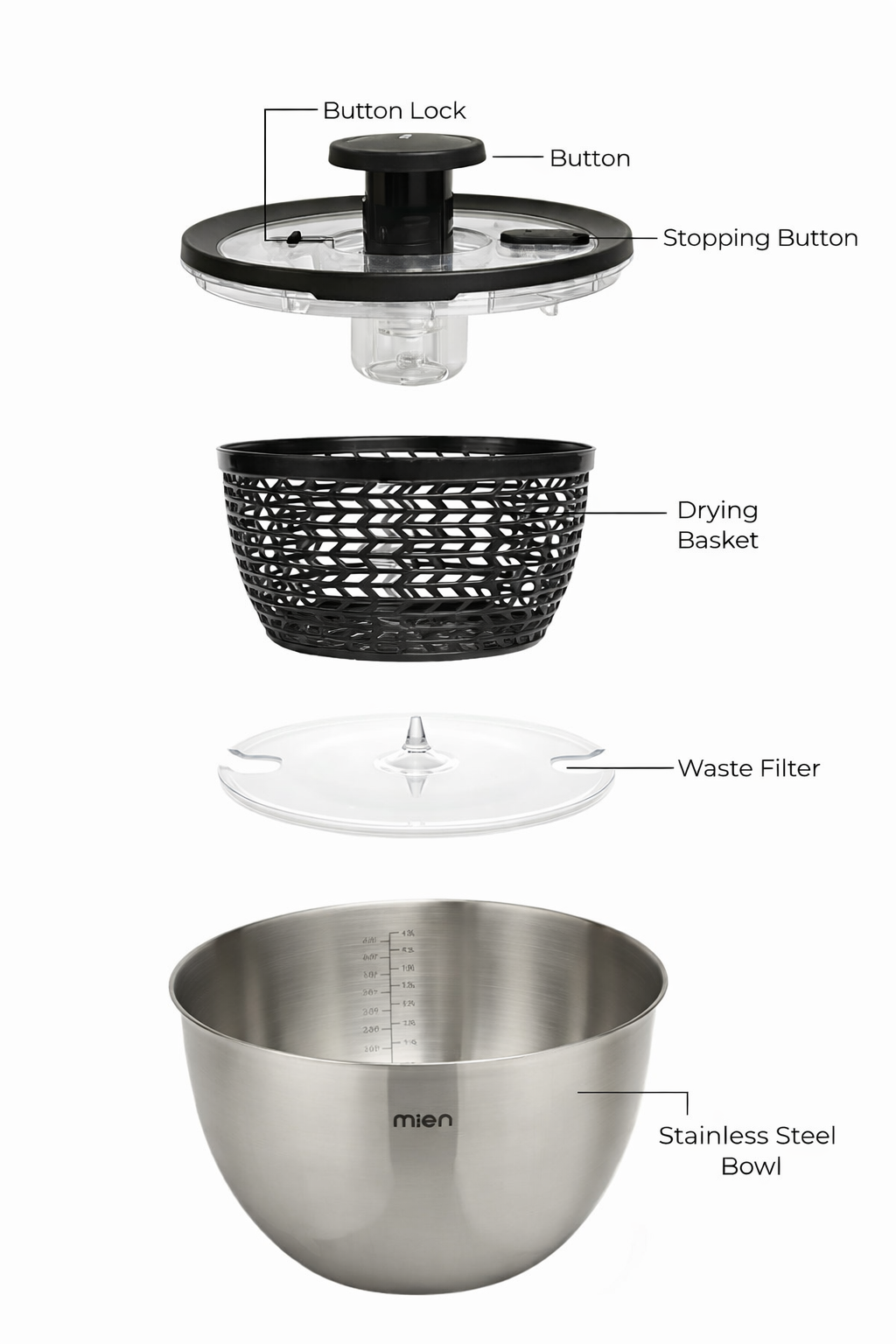 Stainless Steel Storage and Preparation Set with Grater Attachment