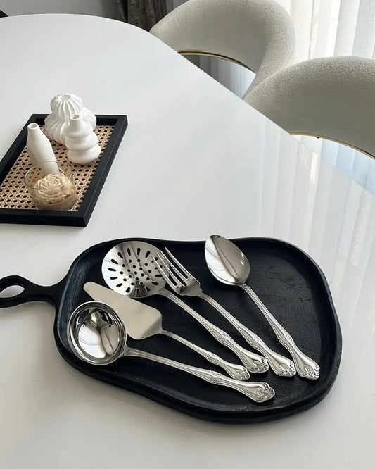 Lalezar Satin 5 Piece Stainless Steel Serving Set