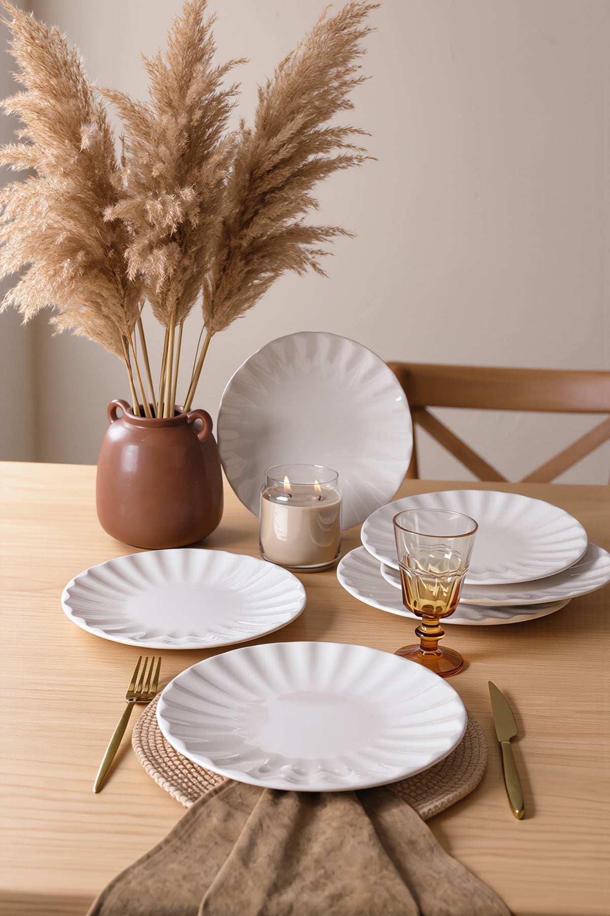 White Sirius Serving Plate 27 cm 6 Pieces