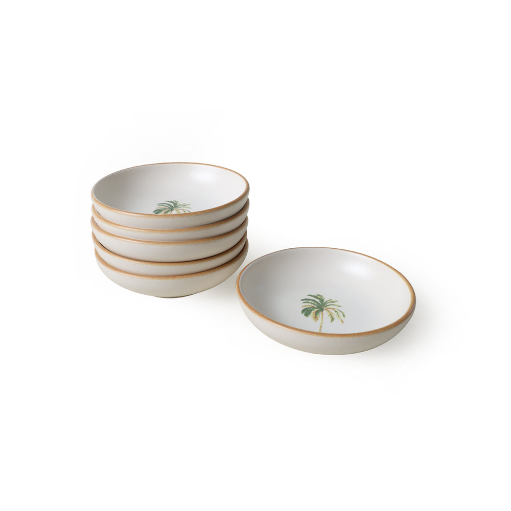 Bronze Palm Tree Snack Bowls 13 Cm 6 Pieces