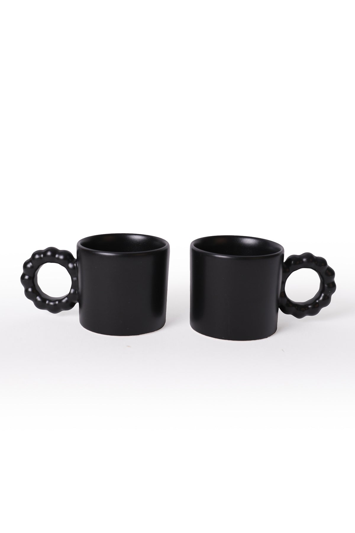 Matte Black Pearl Mug 8 cm 2 Pieces