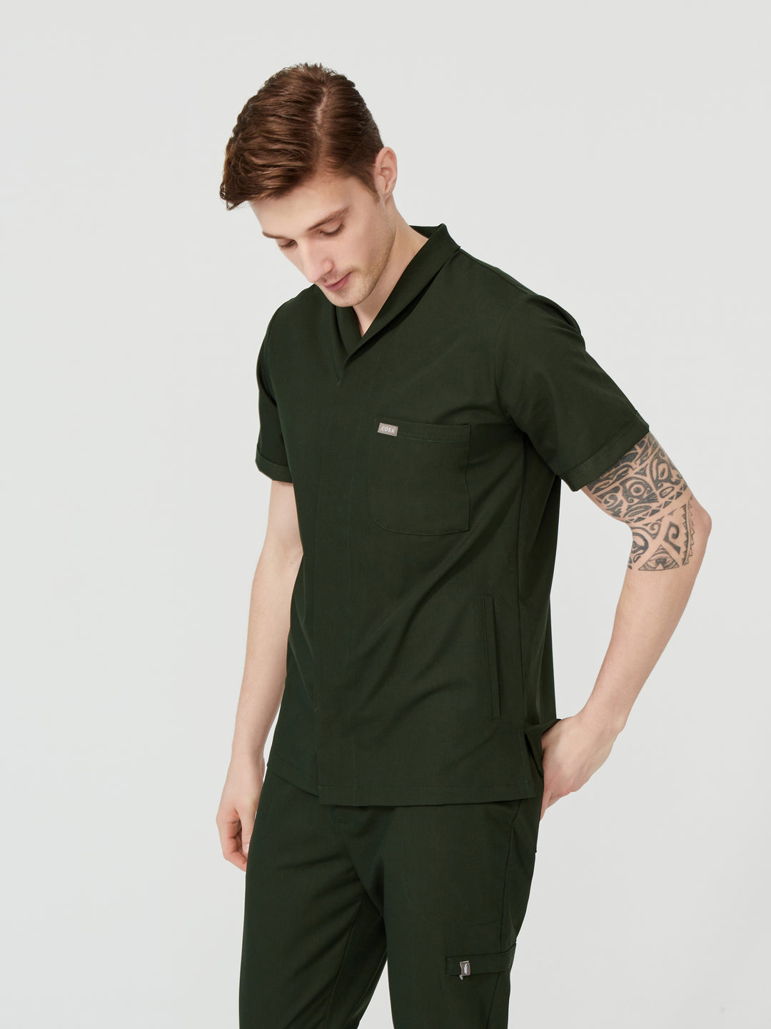 Cosa Tri Men's Scrubs - Pine Green