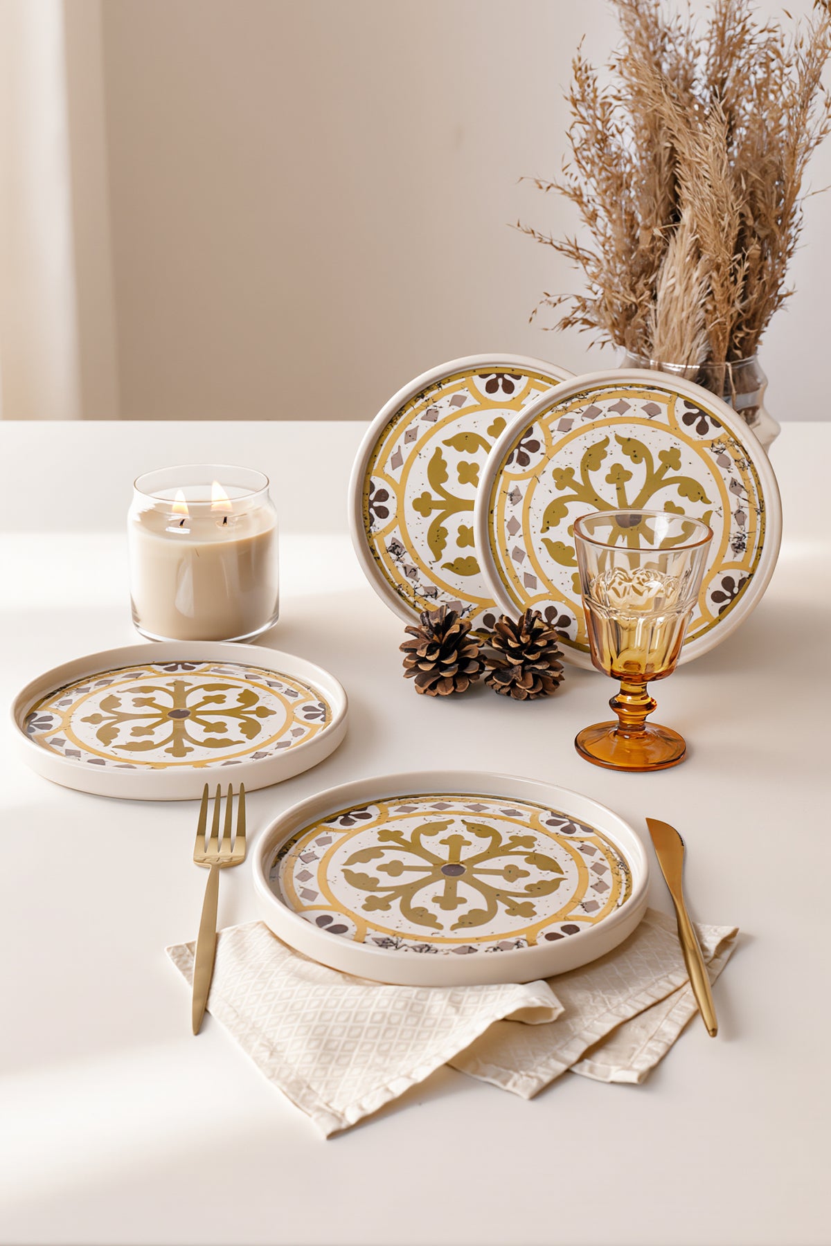 Timeless Brown Stackable Pasta Plate 21 cm 4 Pieces
