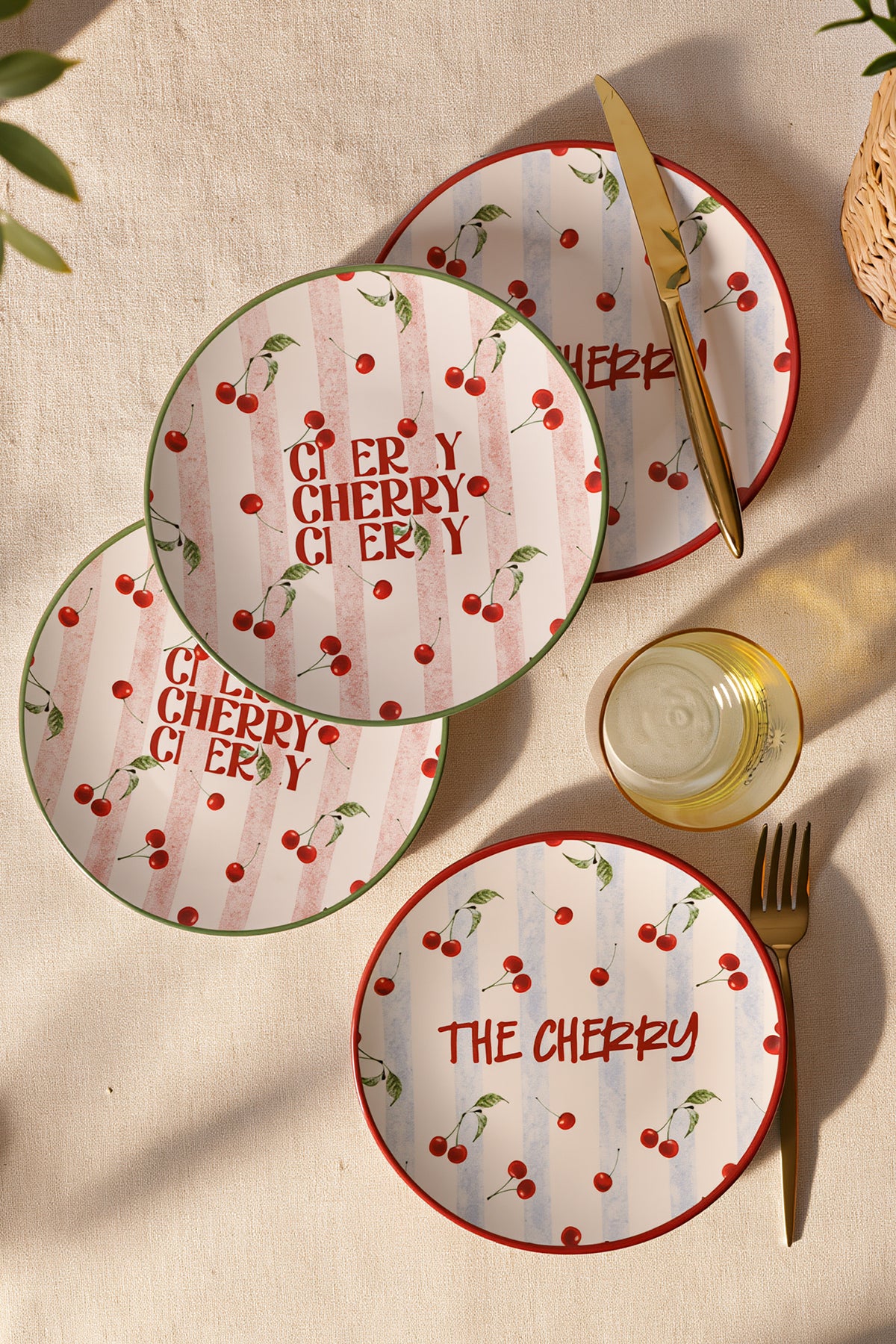 Cherry Aegean Plate 20 cm 4 Pieces