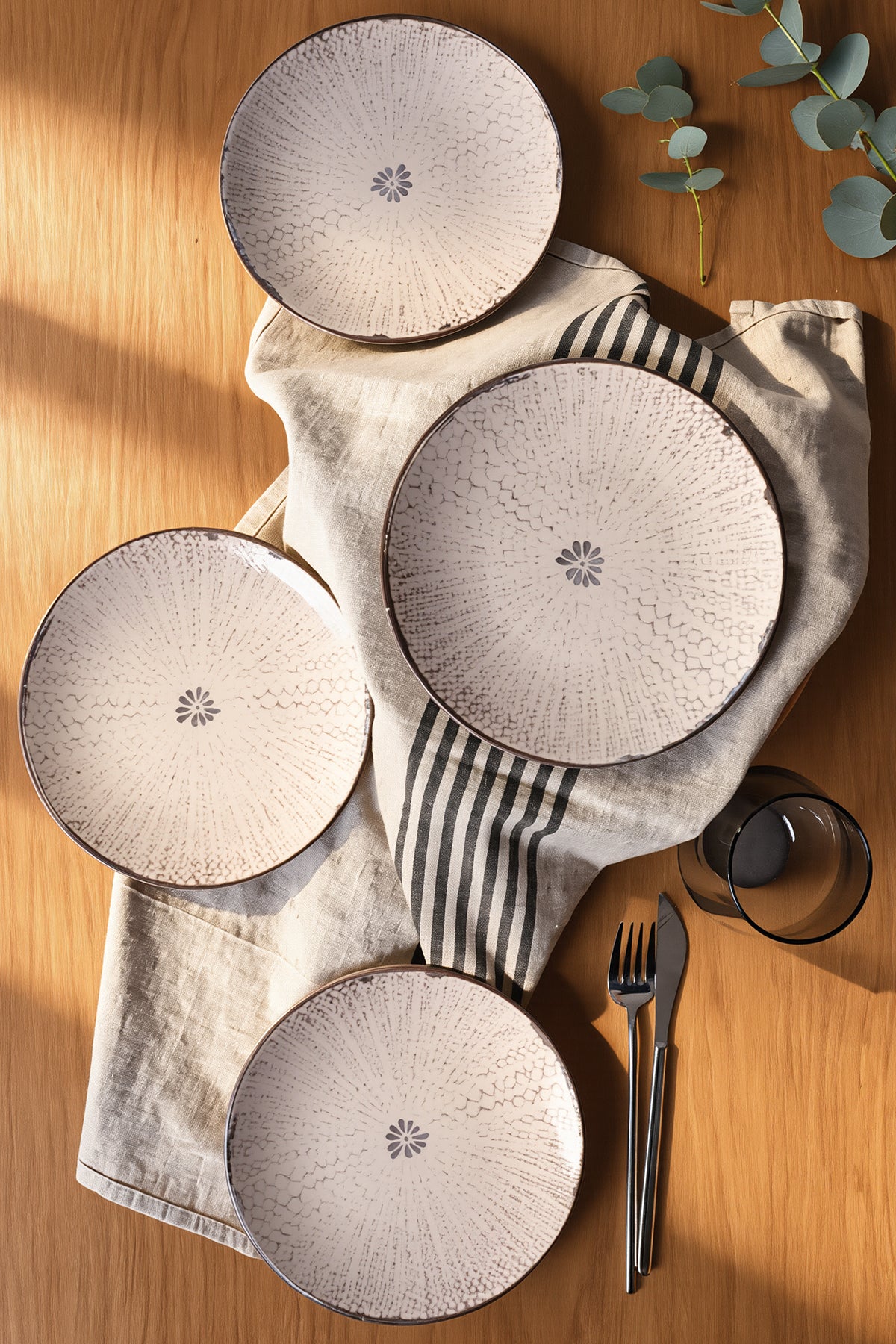 Forest Line Deep Plate 20 cm 4 Pieces