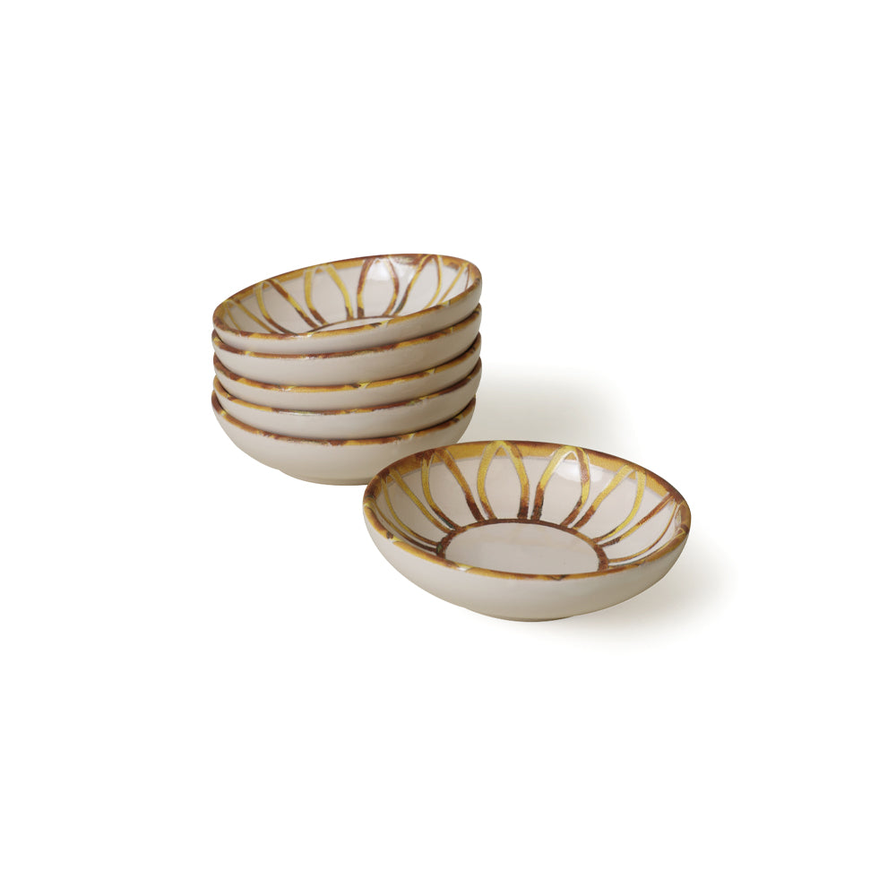 Worn Gold Ring Snack Bowl 13 Cm 6 Pieces