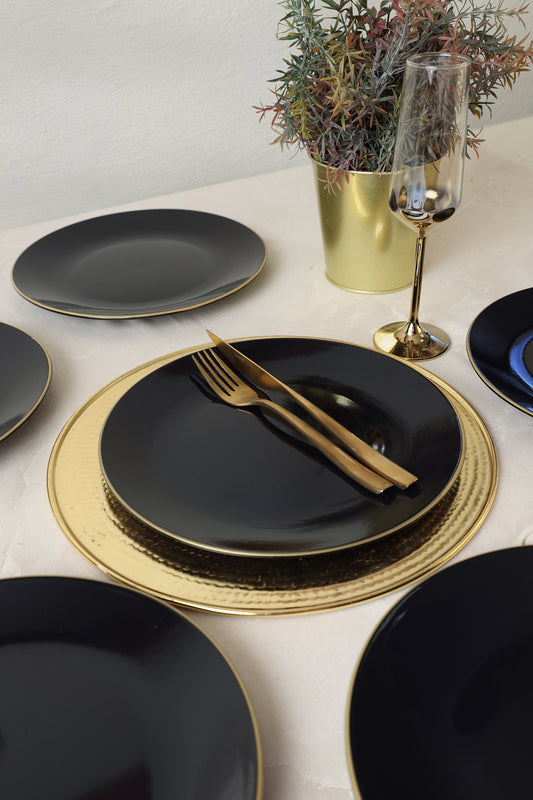 Black Gold Aegean Serving Plate 26 cm 6 Pieces