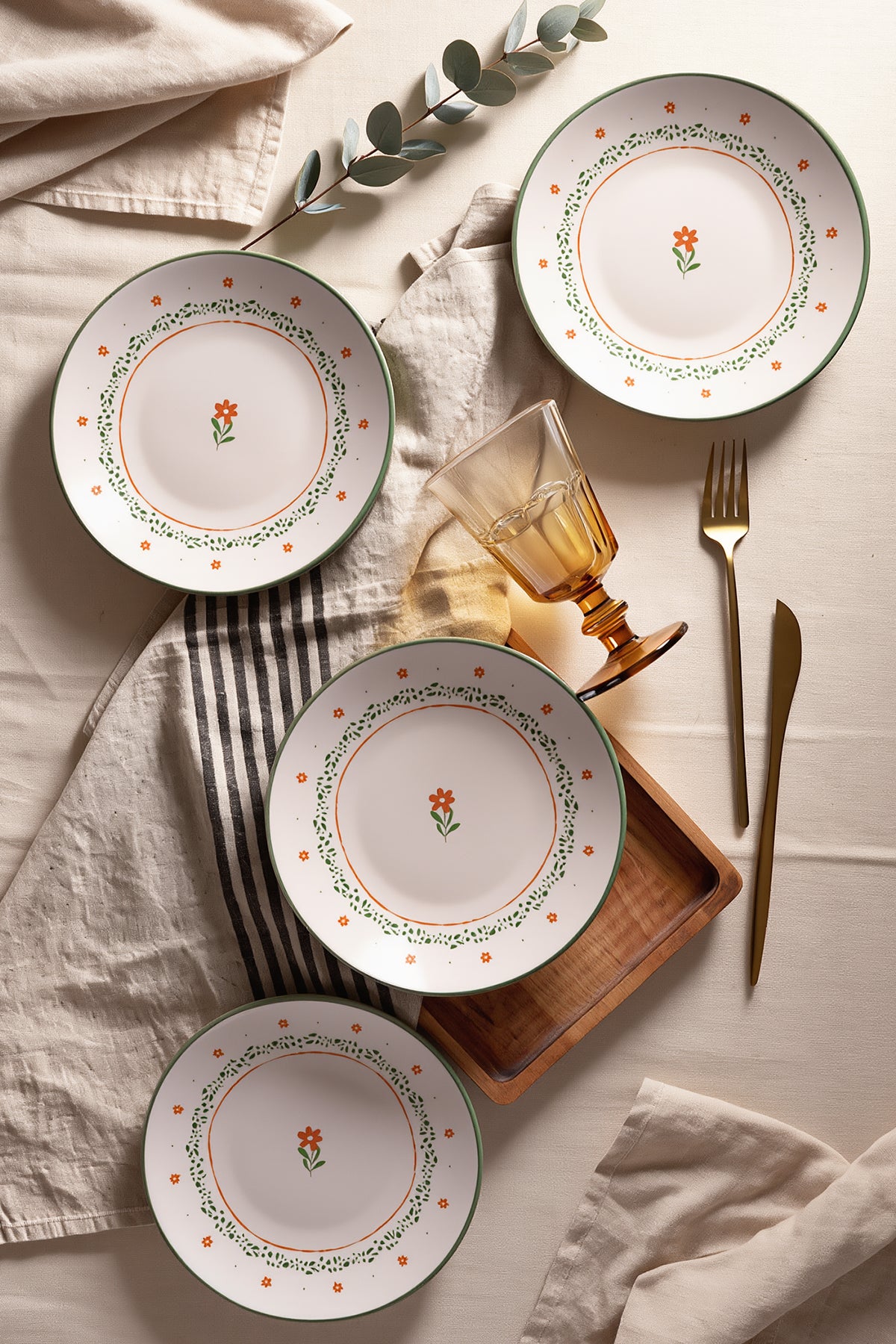 Bloom Dessert Plate 20 cm 4 Pieces