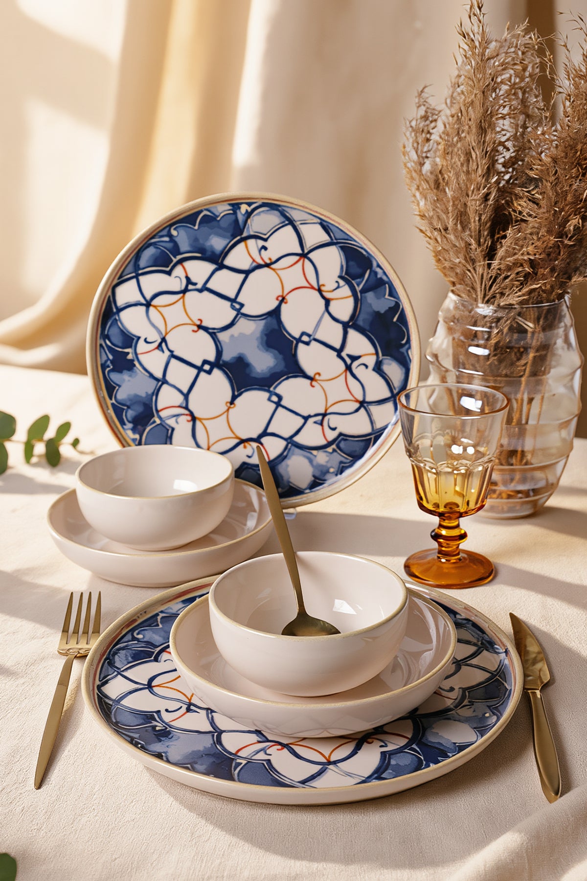 Wave Flow 6-Piece Dinner Set for 2 People