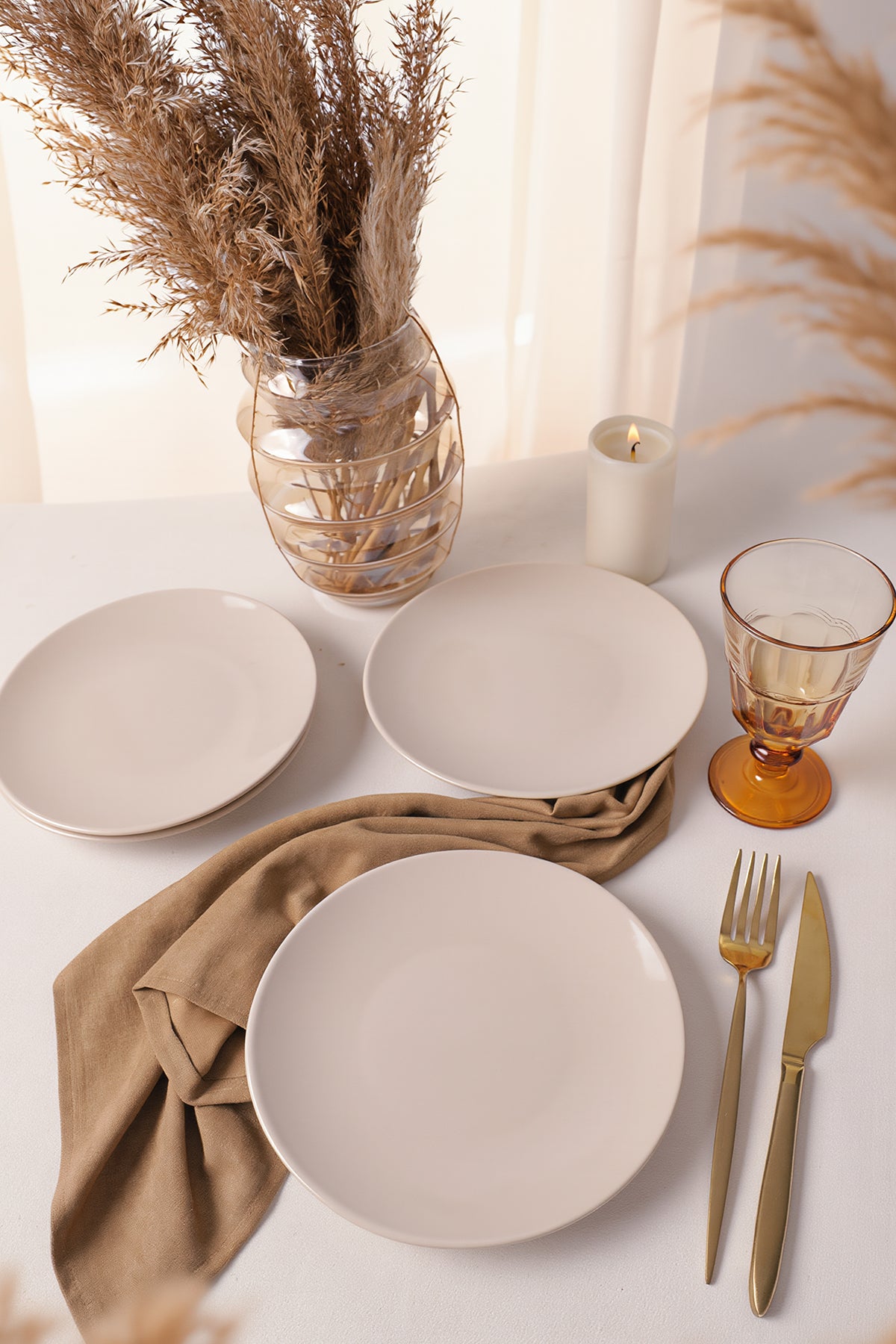 Creamy Aegean Dessert Plate, 20 cm, 4 Pieces