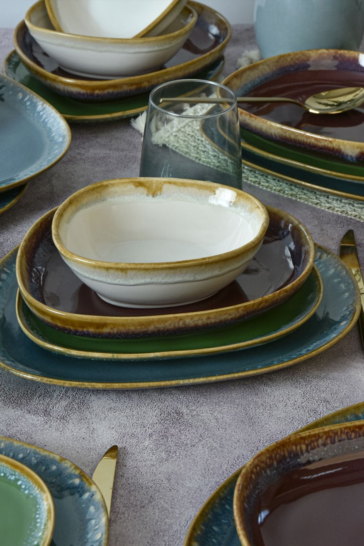 Shizen Mix Tetra 24-Piece Dinner Set for 6 People