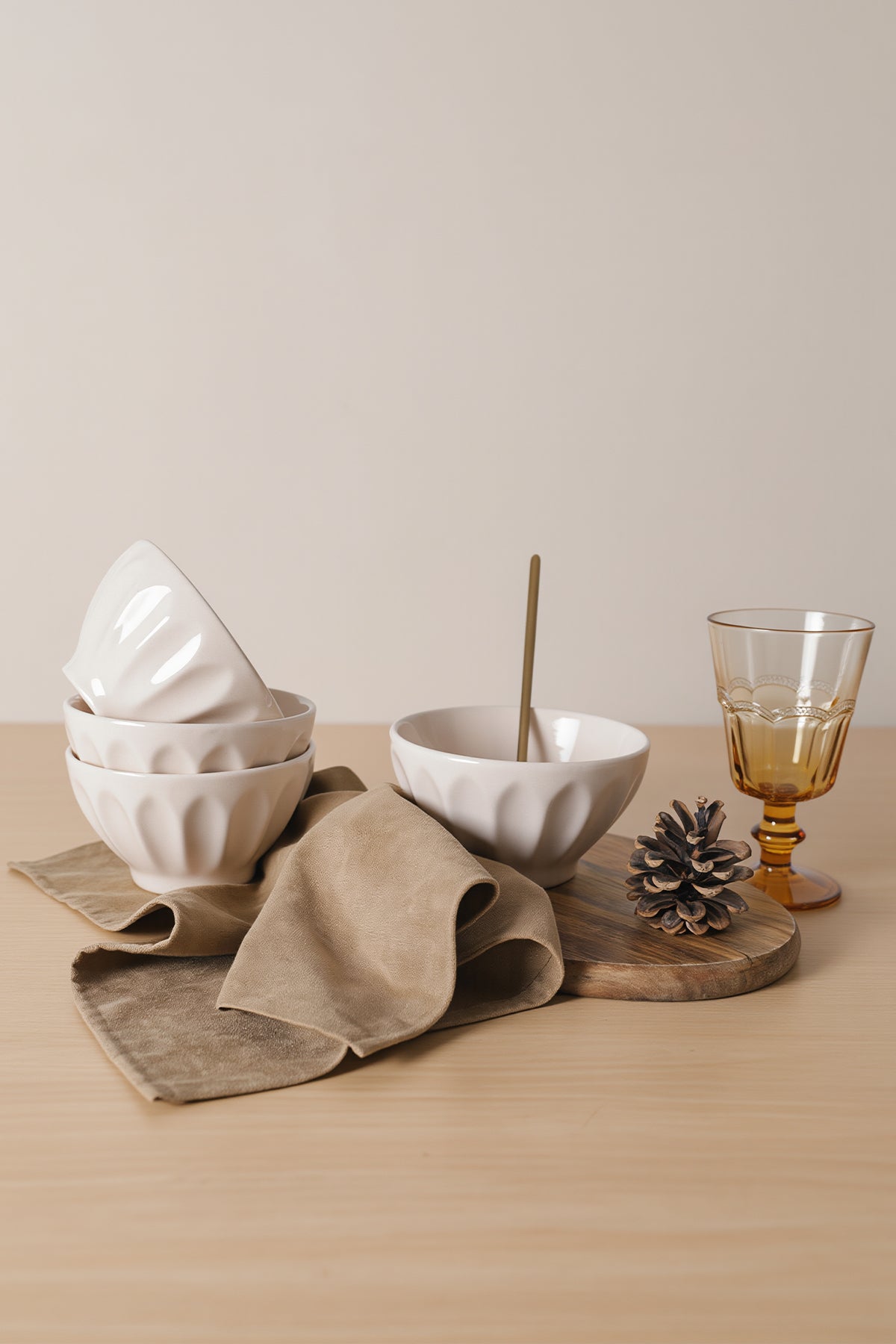 Creamy Almond Bowl 12 cm 4 Pieces