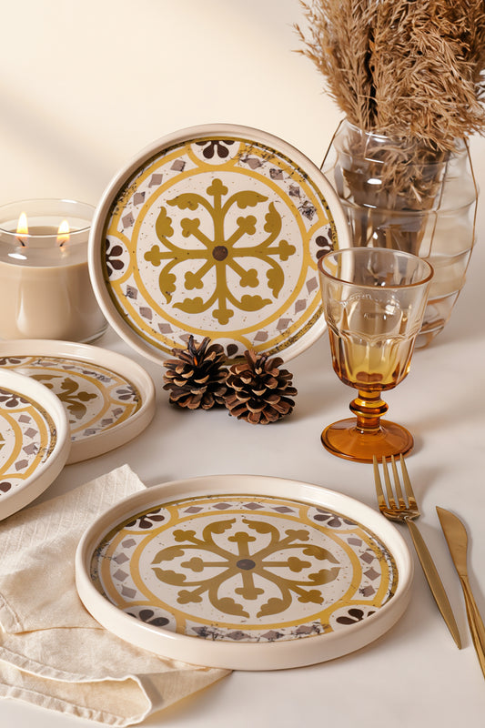 Timeless Brown Stackable Pasta Plate 21 cm 4 Pieces