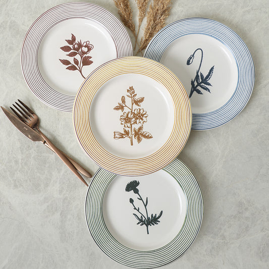 Floral Essence Assos Cake Plate 22 Cm 4 Pieces
