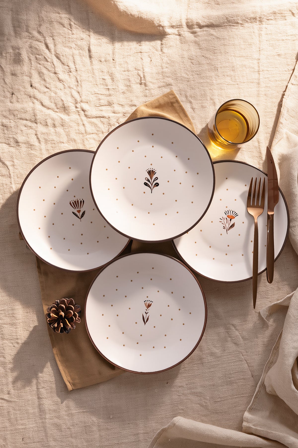 Sunset Flowers Plate 20 cm 4 Pieces
