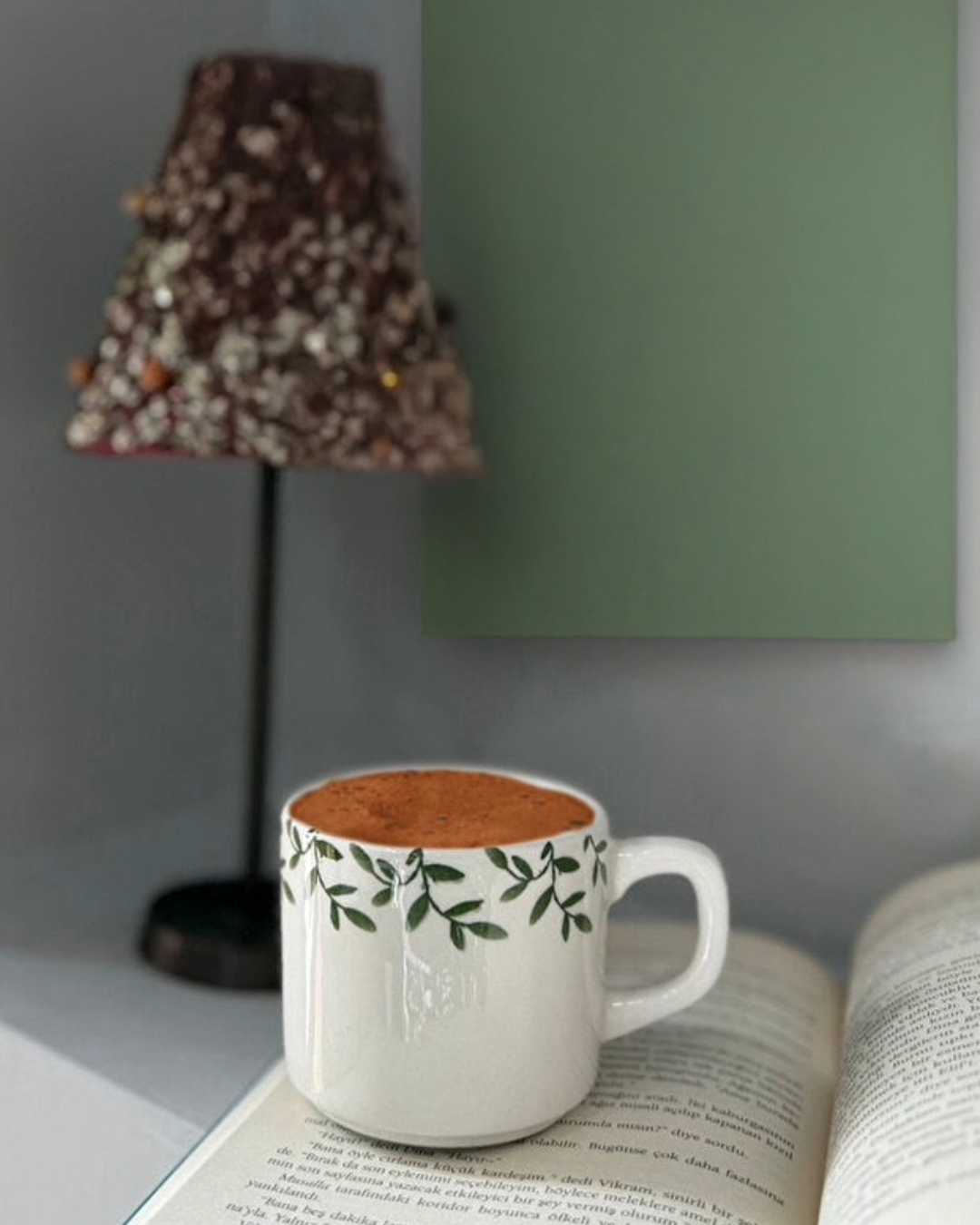 2 Piece Handmade Ceramic Ivy Pattern Matte Mug / Cup