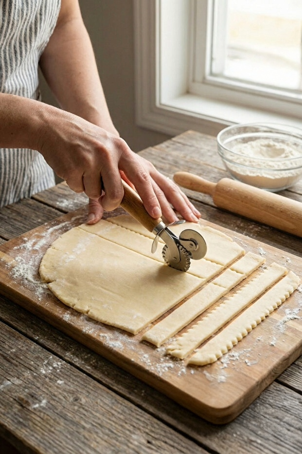 Double-Headed Bamboo Dough Cutter Pizza Roller Pastry Cutting Knife
