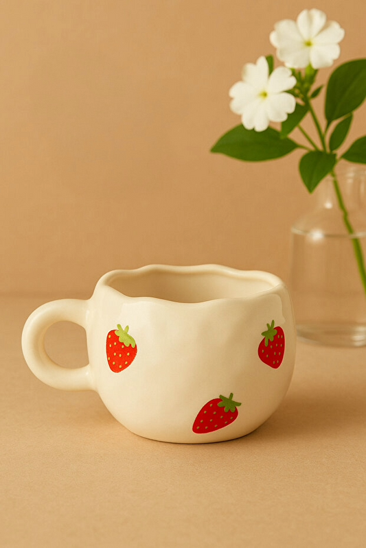 Handmade Ceramic Strawberry Mug / Cup