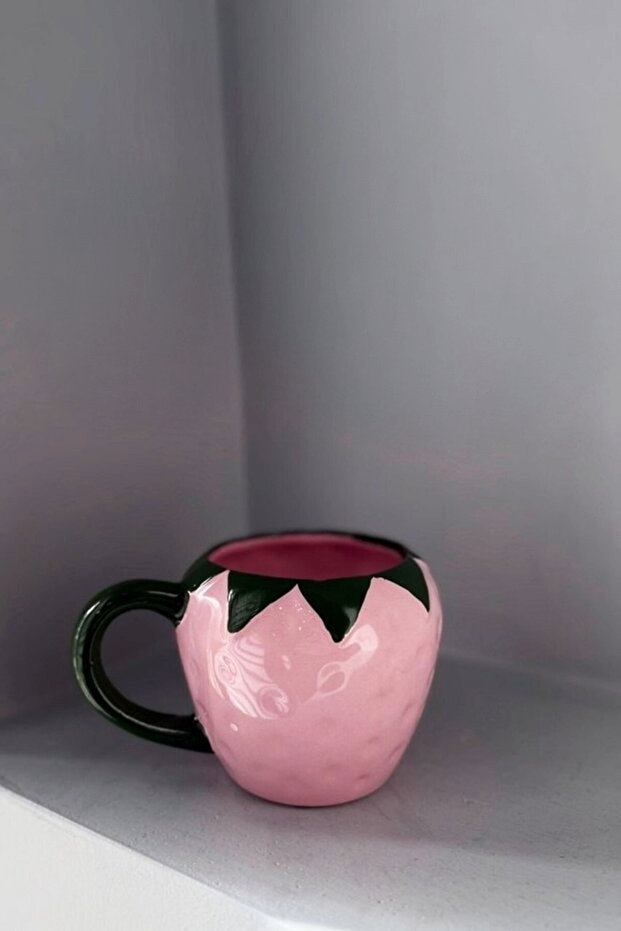 Handmade Ceramic Strawberry Pink Mug / Cup
