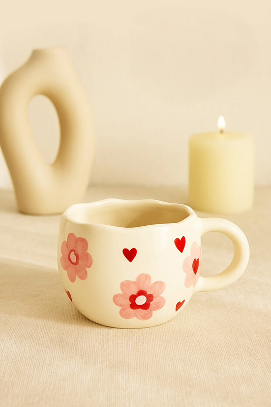 Handmade Ceramic Flower Mug / Cup