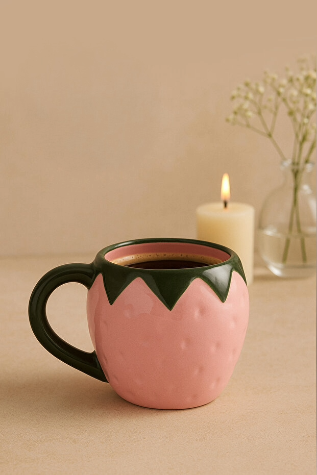 Handmade Ceramic Strawberry Pink Mug / Cup