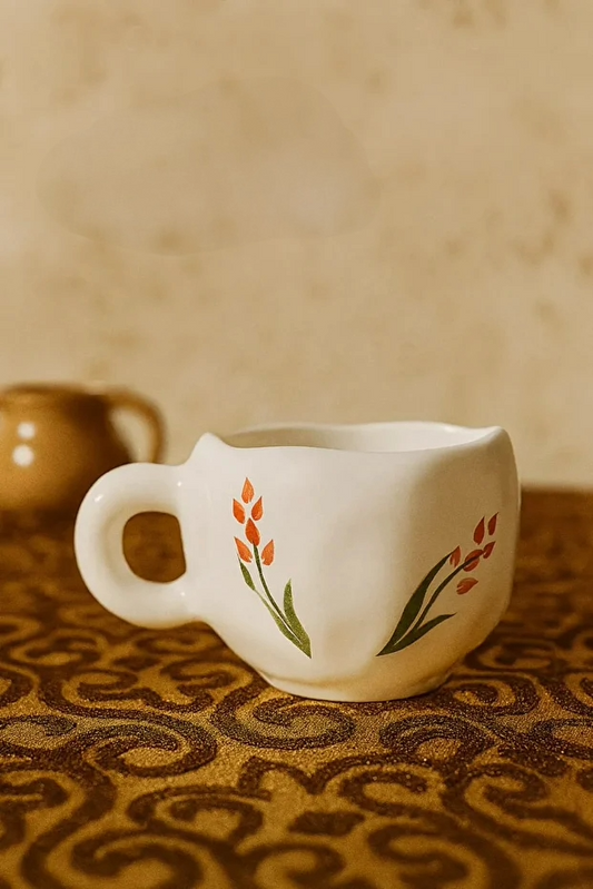 Handmade Ceramic Tulip Themed Mug / Cup