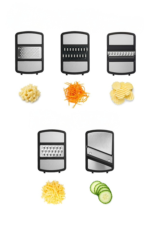 Stainless Steel Storage and Preparation Set with Grater Attachment