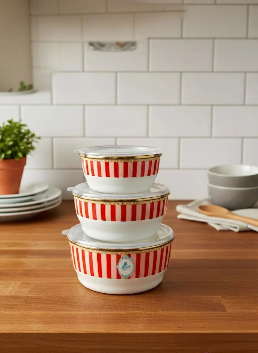 Bellissima Set of 3 Enamel Storage Containers
